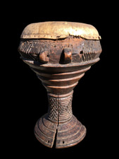 Tribale - antico tamburo etnico LUBA - CONGO RDC - 43 cm