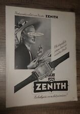 ZENITH OROLOGI PAGINA PUBBLICITA' ANNI 40 - FRANCESE - 24 x 31 cm