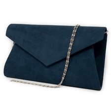 Pochette scamosciata blu