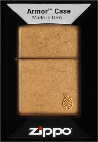 Zippo armor flame - armor, tumbled