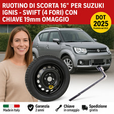 💥 Kit Ruotino di Scorta Suzuki Ignis Swift 16” 4 Fori Chiave 19mm Omaggio DOT25