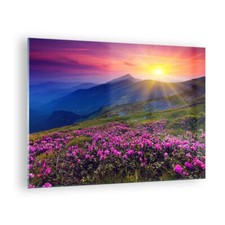 Quadro su Vetro 70x50cm Prato montagne paesaggio Stampe Immagini Moderni Murale