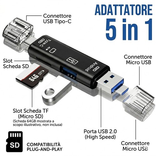 Lettore schede usb 3 - schede, 3.0