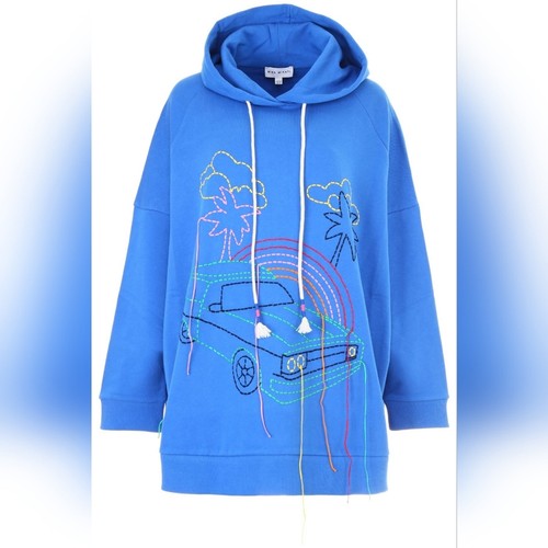 Felpa con cappuccio blu mira - felpa,