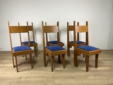 Set 6 sedie legno velluto Postmoderno anni 80’ vintage design