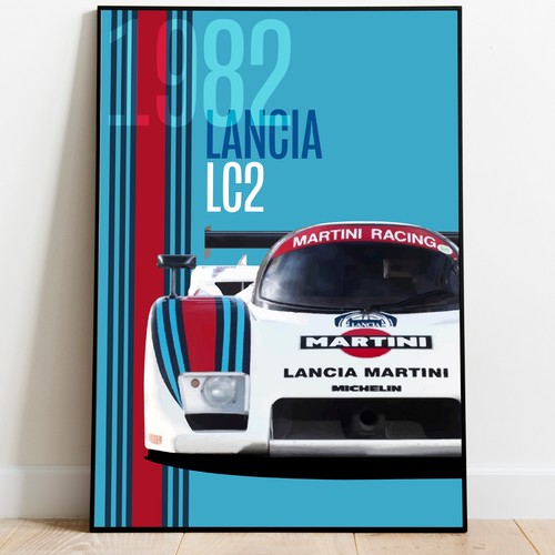 Poster grafico lancia lc2 1982 - poster,