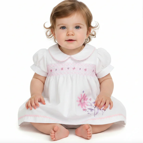 Vestito rosa bambina - , broderie