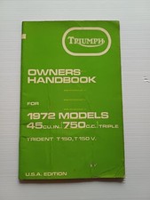 Triumph Trident 750 1972 T150 -T150 V manuale uso manutenzione originale inglese