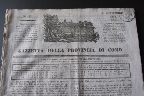 1838 gazzetta como milano - di,