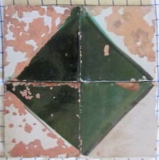 quattro riggiole piastrelle mattonelle maioliche antiche in cotto 20x20 lotto188