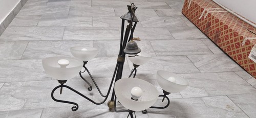 Lampadario ferro battuto 5 - ferro,