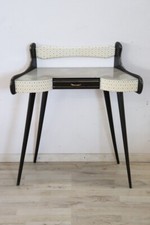 Consolle vintage in legno e vetro, anni '50