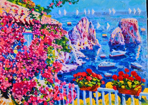 Quadro paesaggio marina - , capri