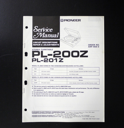 Originale pioneer 200z - pioneer, pl-200z