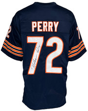 Maglia Chicago Bears William "Fridge" Perry Autografata Stile Pro Blu JSA Au...