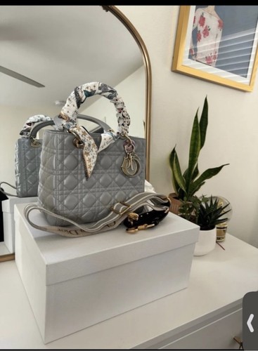 Lady dior bag gray - gray, medium