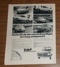 Rara Pubblicità DAF 33 44 55 Coupè - La Seduzione Senza Diavoli 1970