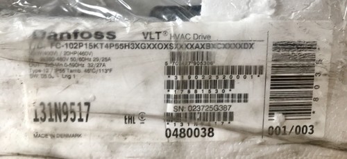 Danfoss inverter 102p15k - danfoss,