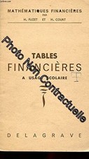 Matematica Financieres. Tavoli Financieres A USO da Scuola Molto Buono Stato