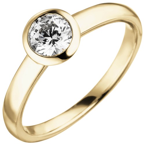 Anello solitario oro giallo - anello, in
