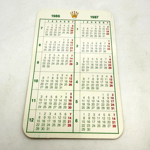 Rolex vintage calendar 1986 - rolex,