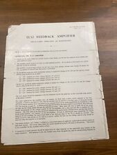 Amplificatore Feedback Leak TL/12 Foglietto Informazioni Funzionamento 2 Pagine - T73