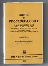 Libro CODICE di procedura CIVILE - Dott. A. Giuffrè Ed. Milano 1998 Seconda Ed.