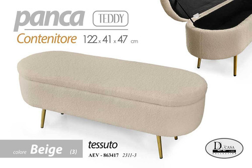 Panca contenitore tessuto - panca,