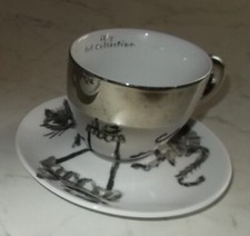 1 Tazza cappuccino ILLY ART COLLECTION 2008 William Kentridge ROSENTHAL argento