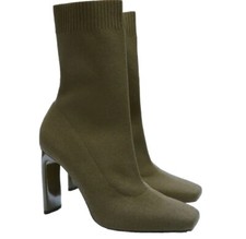 ZARA STIVALETTI KAKI TACCO