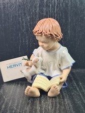 hervit porcellana d'autore bimbo che legge decorato a mano h cm 12 ***