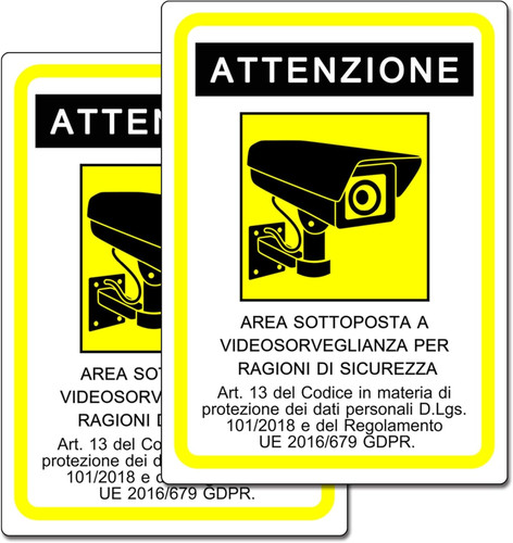 Cartello area videosorvegliata - area,