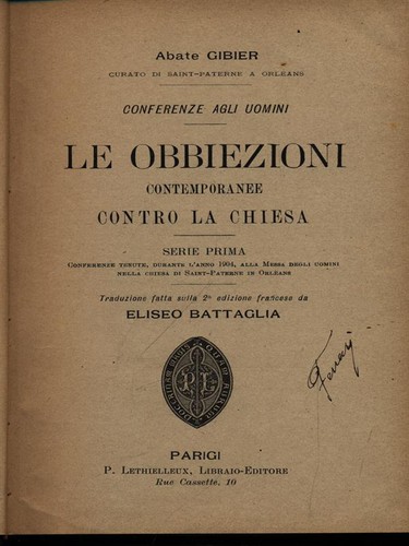 Obbiezioni contemporanee - le,