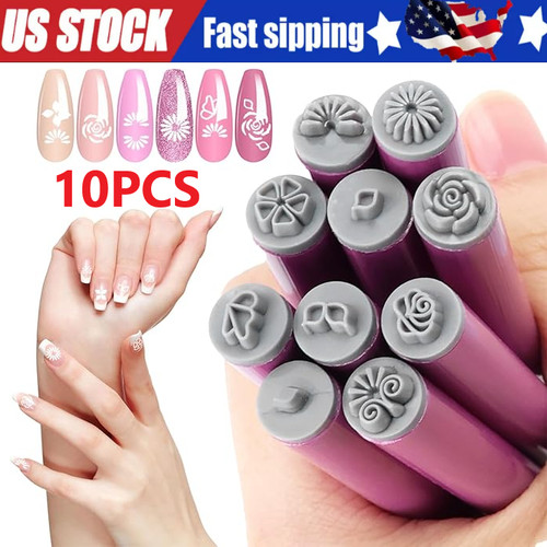 Set pezzi penna timbro nail - pezzi,