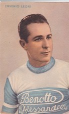 Ciclismo/cyclisme cartolina ERMINIO LEONI sq. Benotto Ed. Nannina anni '50 orig.