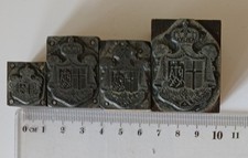 Lotto Di 4 Timbri o cliché Tipografici Antichi Carlo Alberto Savoia