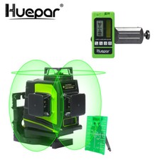Huepar Livello Laser Autolivellante Commutabile 3D Verde + Ricevitore Laser