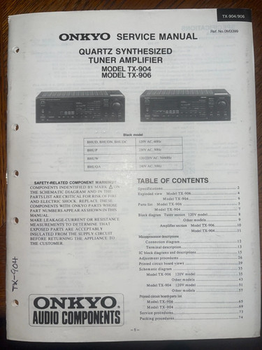 Onkyo 904 906 - onkyo, tx-906