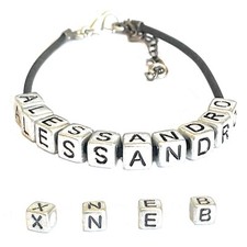 Bracciale con nome parole iniziali braccialetto lettere da uomo donna bambino