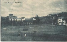 ANTICA CARTOLINA DI VILLA BAUMANN A GAVIRATE SI VEDONO PERSONE CONTADINI 
