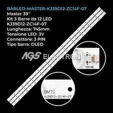 KIT 3 BARRE STRIP 12 LED TV