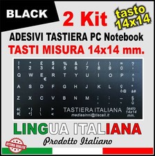 Adesivi per Tastiera Italiana Lettere Notebook Pc (2 Kit) (tasto 14x14 mm.)