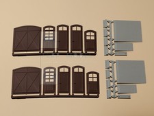 AUHAGEN 80251 - Set cancelli e porte marroni industriali con rampe e gradini. Sc