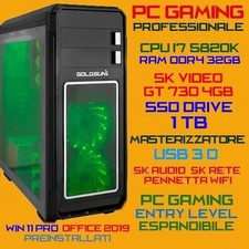 COMPUTER PC FISSO CPU INTEL i7 Ram32GB SSD1.0TB Sk-Video 4GB Win 11 +Office 2019