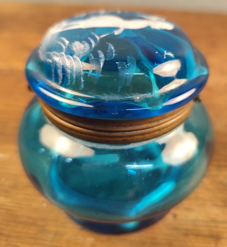 Vaso vetro blu con - di,