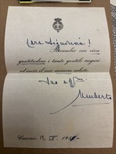 autografo da Cascais Re Umberto II di Savoia a Lalla Maria degli Azzoni Bologna