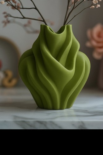 Vaso tessuto verde oliva 28 - tessuto,
