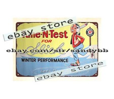 1958 auto servizio TUN-N-TEST per slick inverno performance metallo insegna latta