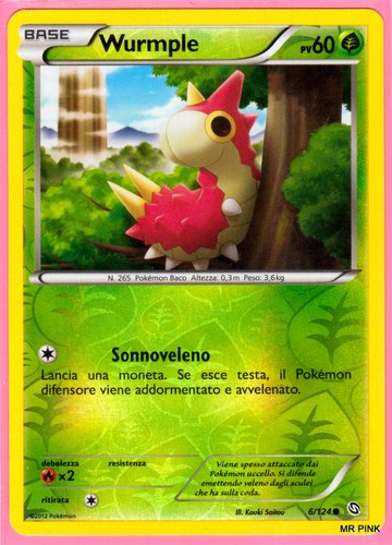 Wurmple 124 reverse holo in - 6/124,