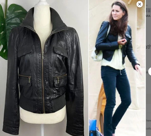 Giacca pelle nera zara trf - nera,